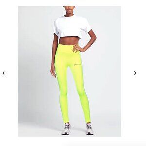Palm Angels Side Stripe Logo Track Leggings Fluorescent Yellow Size S